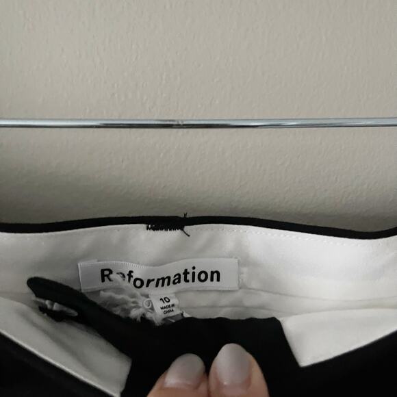 NEW Reformation Alex Mid Rise Pant Pleated Wide Leg Career Workwear Black Sze 10 - Picture 15 of 15